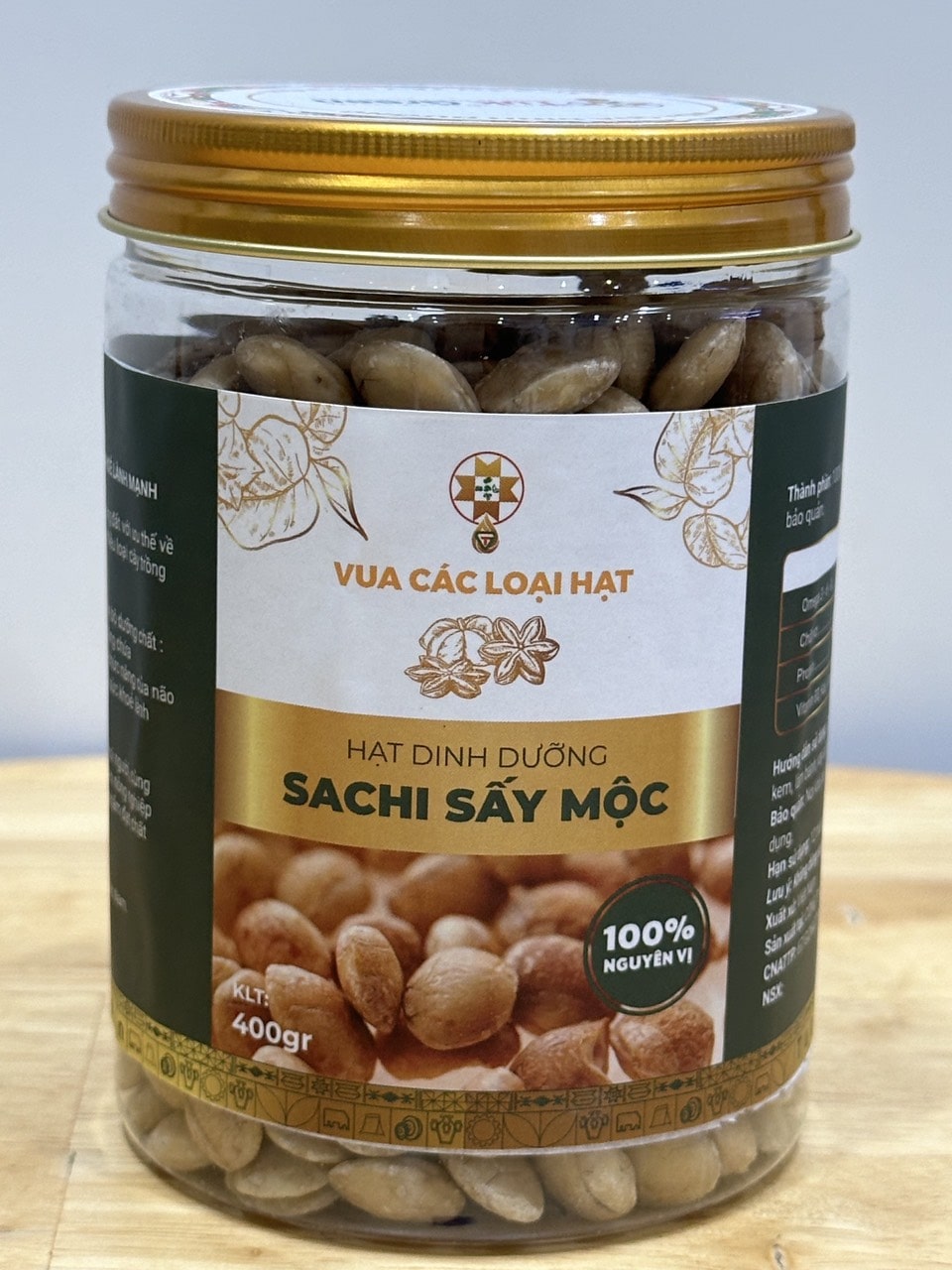 Hạt Sachi Nhân Trắng Sấy Mộc 400g