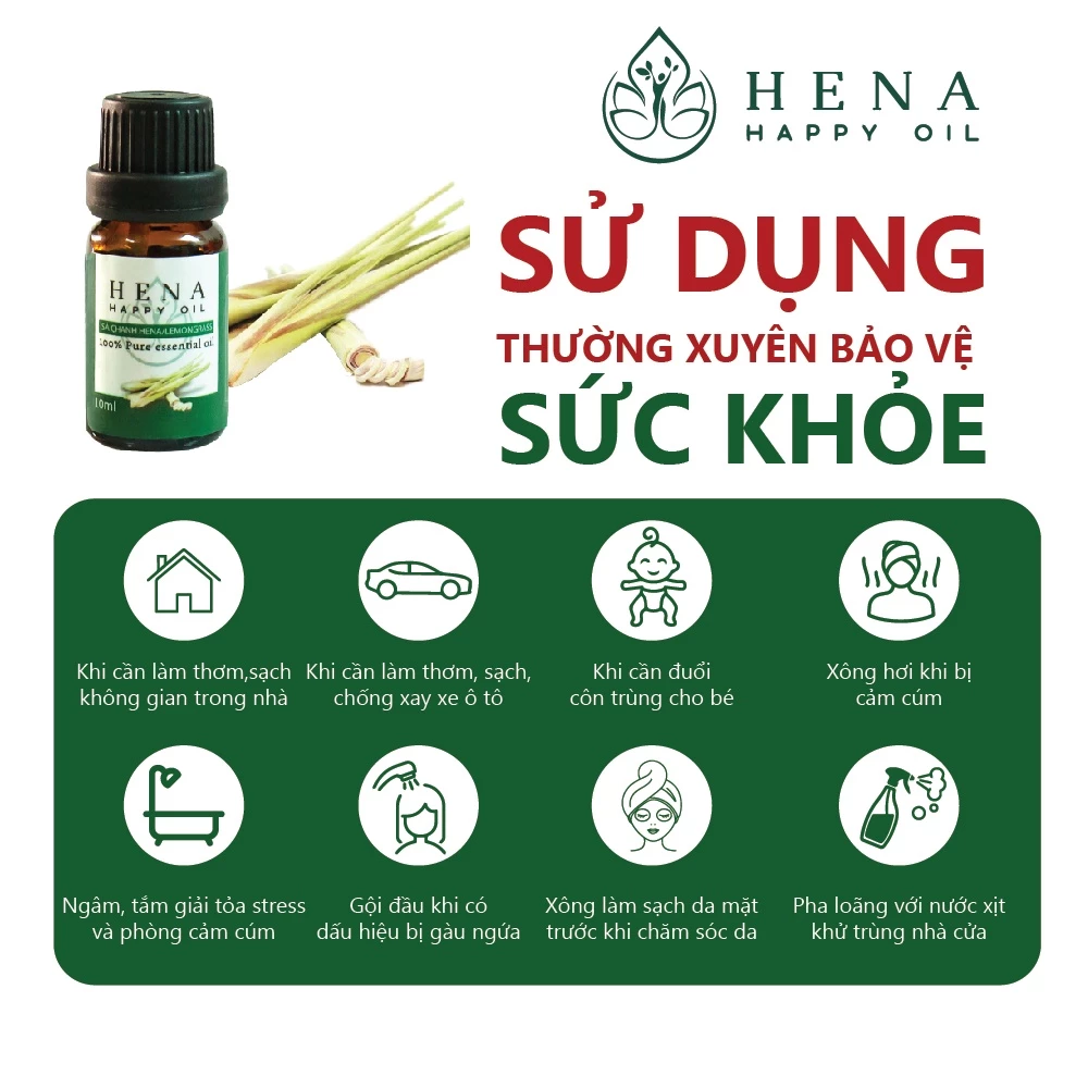 Tinh Dầu Sả Chanh Hena - Ảnh 2
